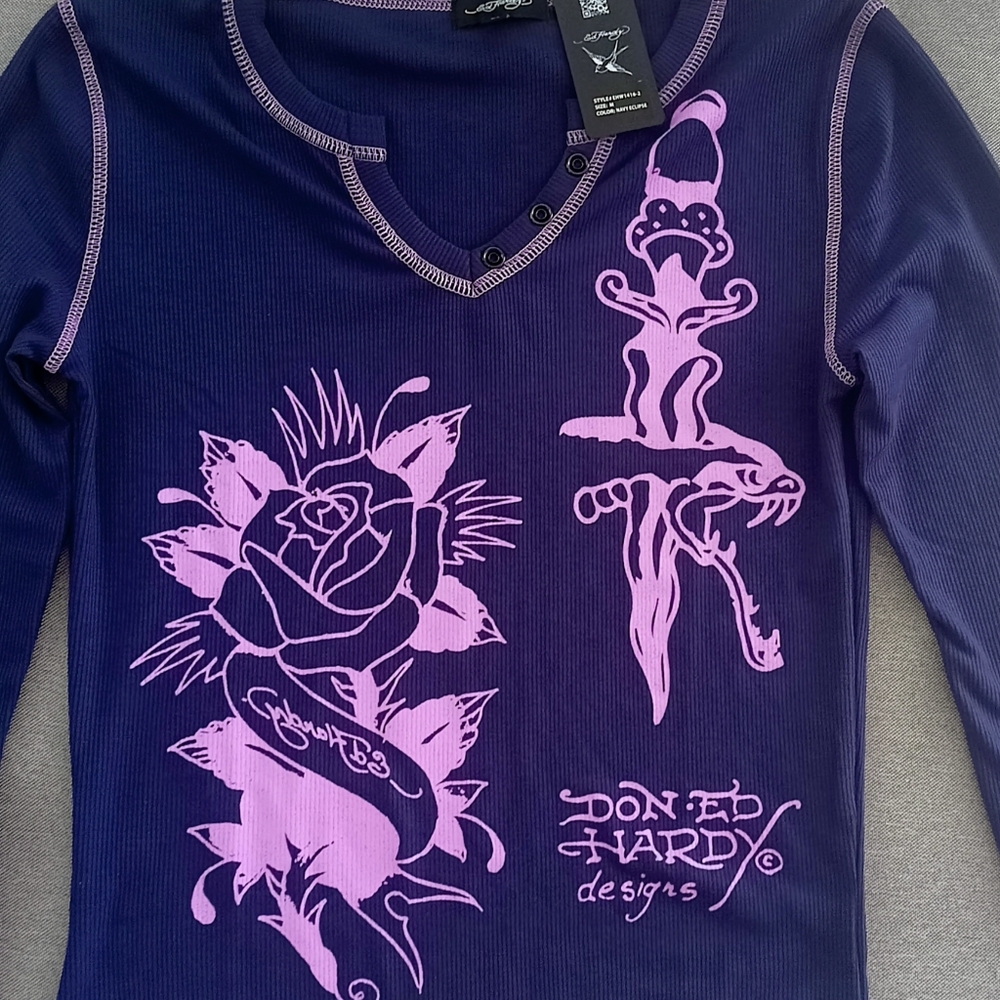 New Ed Hardy top Thermal Long Sleeve